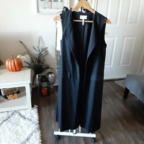 Laundry By Shelli Segal Long Striped Vest Size 6 - Picture 2 of 8